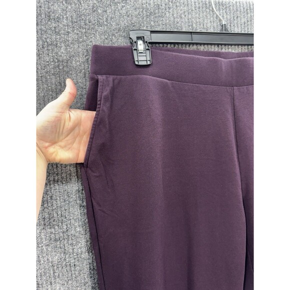 J Jill Pure Jill Affinity French Terry Pants Sz 2X Purple Slim Leg Pull On Pima - Picture 3 of 11